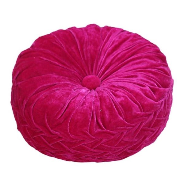 Aanny Designs Aanny Designs TFP003 Taylor Tufted Button Pillow; Fuschia TFP003